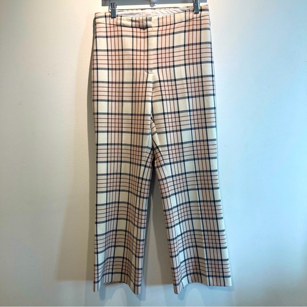 WILFRED Sz 8 Iconic Plaid Straight Leg Stretchy Zipper Iconic Pants Trouser